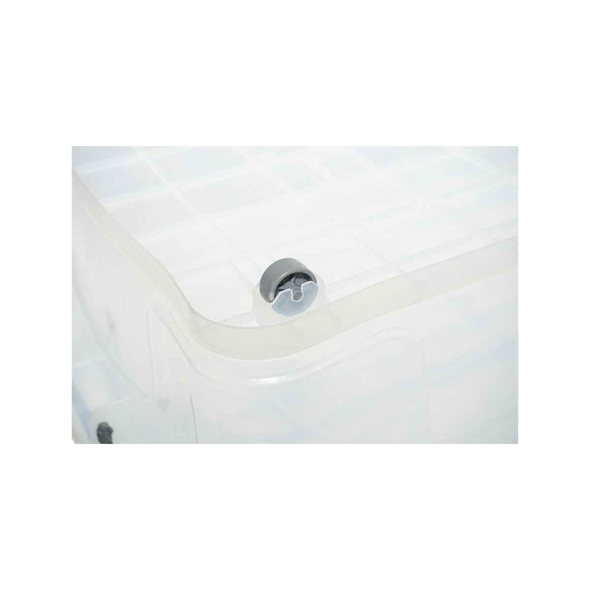 Cutie depozitare 40L cu capac si roti din plastic transparenta 725x470x200mm